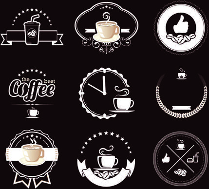 original design coffee labels vector