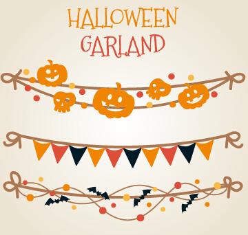 different halloween garland vector