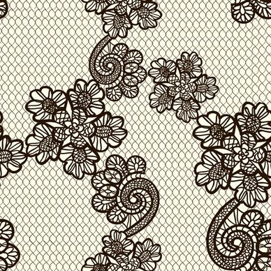 retro lace ornament pattern seamless vector