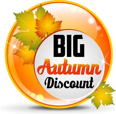 big autumn discounts shiny background