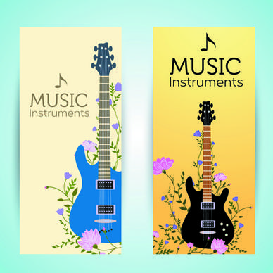 music instruments vector banner graphics