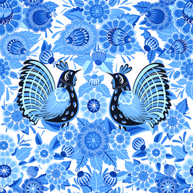 blue ornaments floral pattern vector