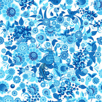 blue ornaments floral pattern vector