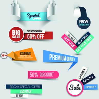 creative sale sticker with labels design