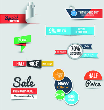 creative sale sticker with labels design