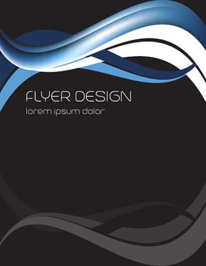 dynamic lines flyer cover vector set