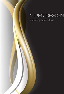 dynamic lines flyer cover vector set