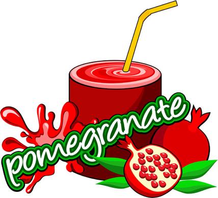 pomegranate drinks vector