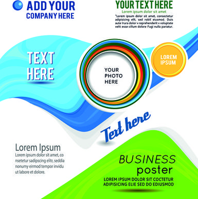 dynamic wave business style brochure cover vector