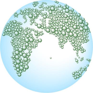 earth and bubble maps vector