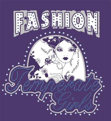 fashion girl cover design vector