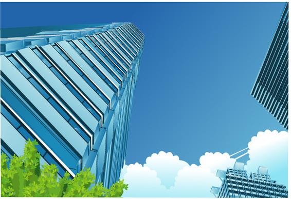 modern city skyscrapers design vector