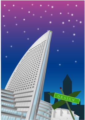 modern city skyscrapers design vector