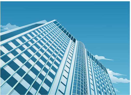 modern city skyscrapers design vector