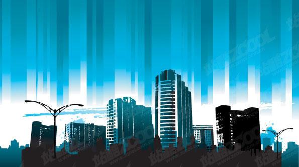 modern city skyscrapers design vector