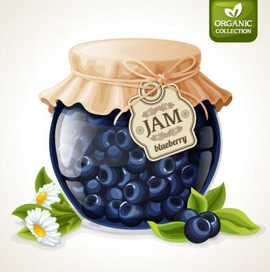 jam with jar design vector