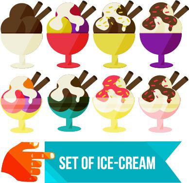 set of ice cream vector