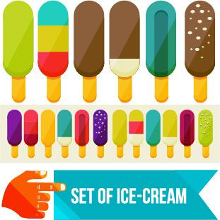 set of ice cream vector