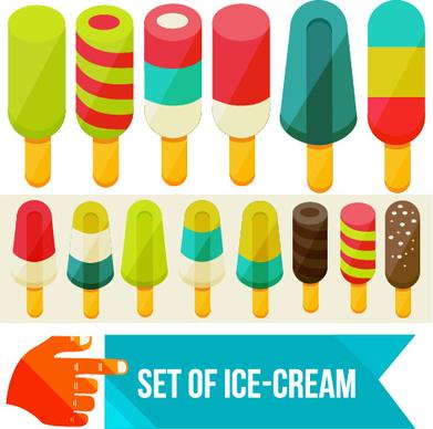 set of ice cream vector