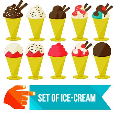 set of ice cream vector