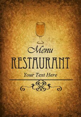 classical style restaurant menu cover graphics