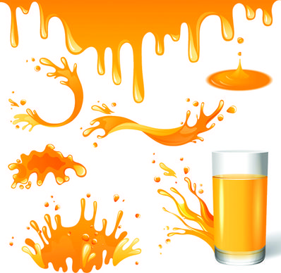 vector orange juice design elements