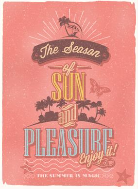 vintage poster happy summer design vector