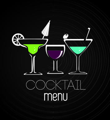 drinks restaurant menu cover vector