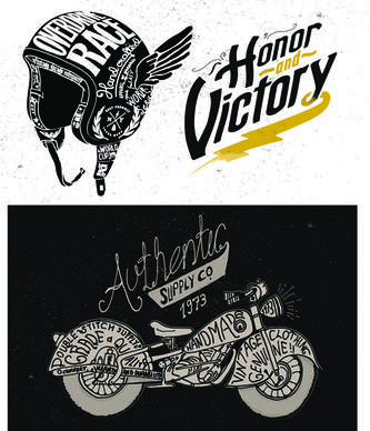 motorcycle retro posters creative vector graphics