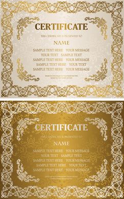 golden template certificate design vector