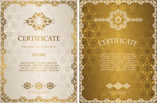 golden template certificate design vector