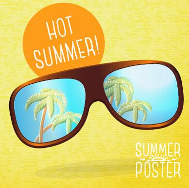 retro summer advertising poster vector set