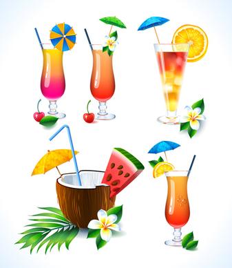 coconut and cocktails vector graphics