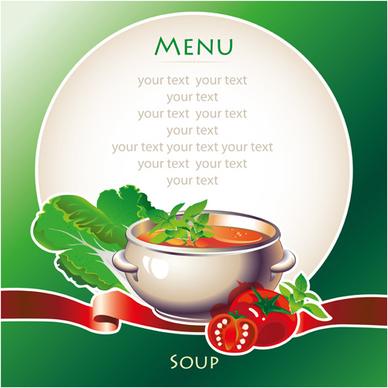 creative soup menu cover vector