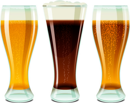 beer and glass cup design graphic vector