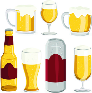 beer and glass cup design graphic vector