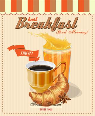 vector retro breakfast poster design graphic