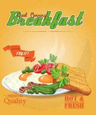 vector retro breakfast poster design graphic