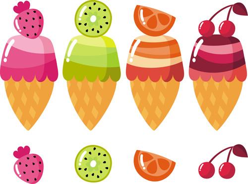 vector set of ice cream creative design