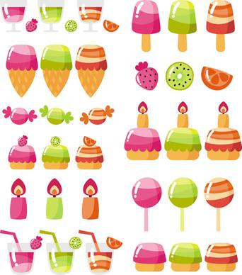 vector set of ice cream creative design