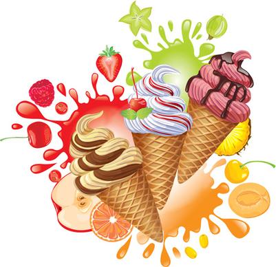 vector set of ice cream creative design