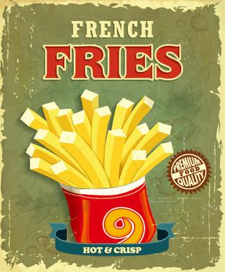 retro vintage fast food poster design vector