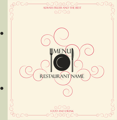 classic retro restaurant menu cover vector