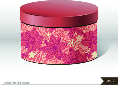 floral package box cover vector