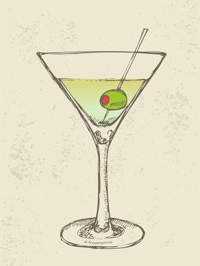 retro cocktail design vector set