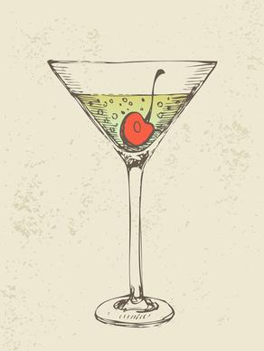 retro cocktail design vector set