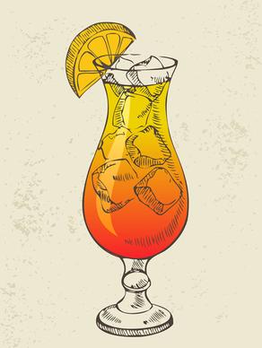 retro cocktail design vector set