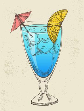 retro cocktail design vector set