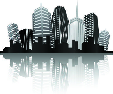 black with white city building design vector