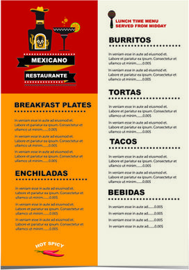 mexican restaurant menu creative vector